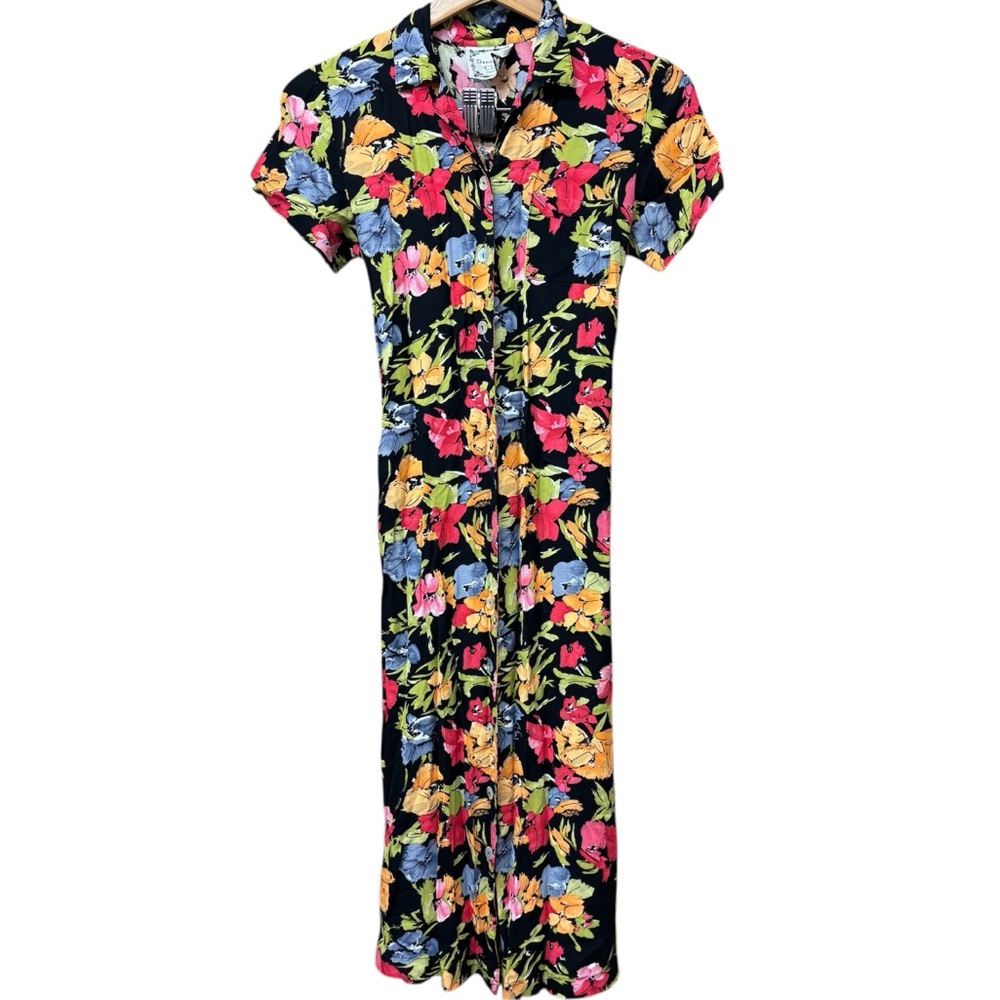 Vintage Dressing Clio button down 90s floral dress, petite small